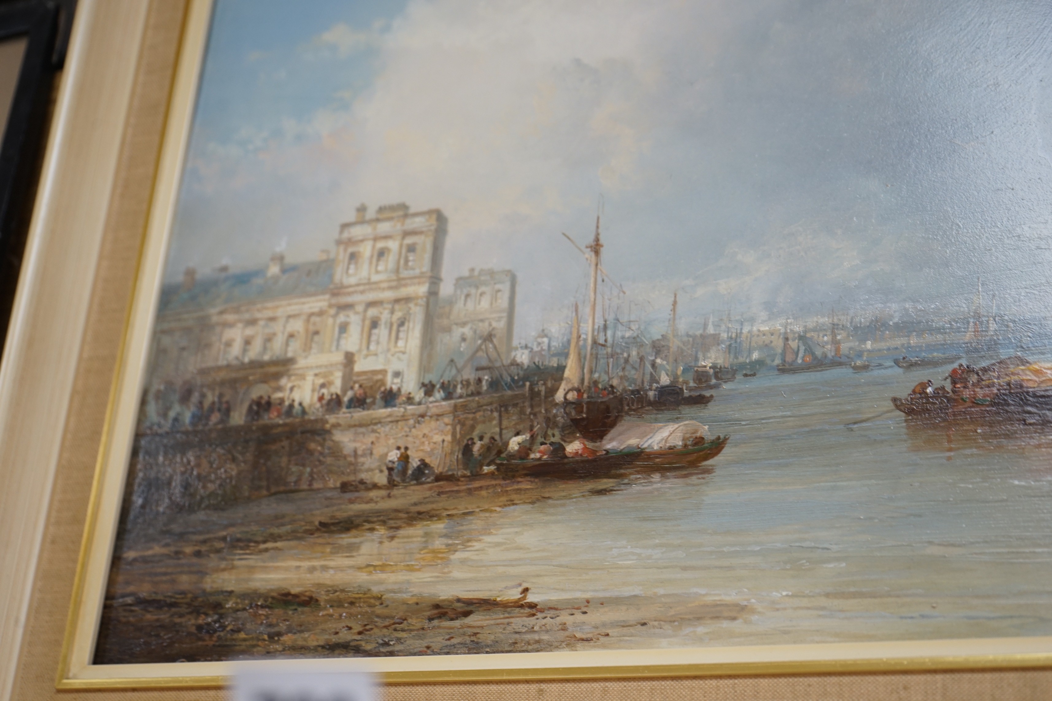 James Webb (1825-1895), oil on panel, 'Greenwich, Kent', signed and inscribed verso by the artist with date 1879-80 and varnishing instructions, 34 x 50cm